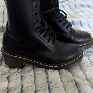 Black Leather Lace-Up Boots